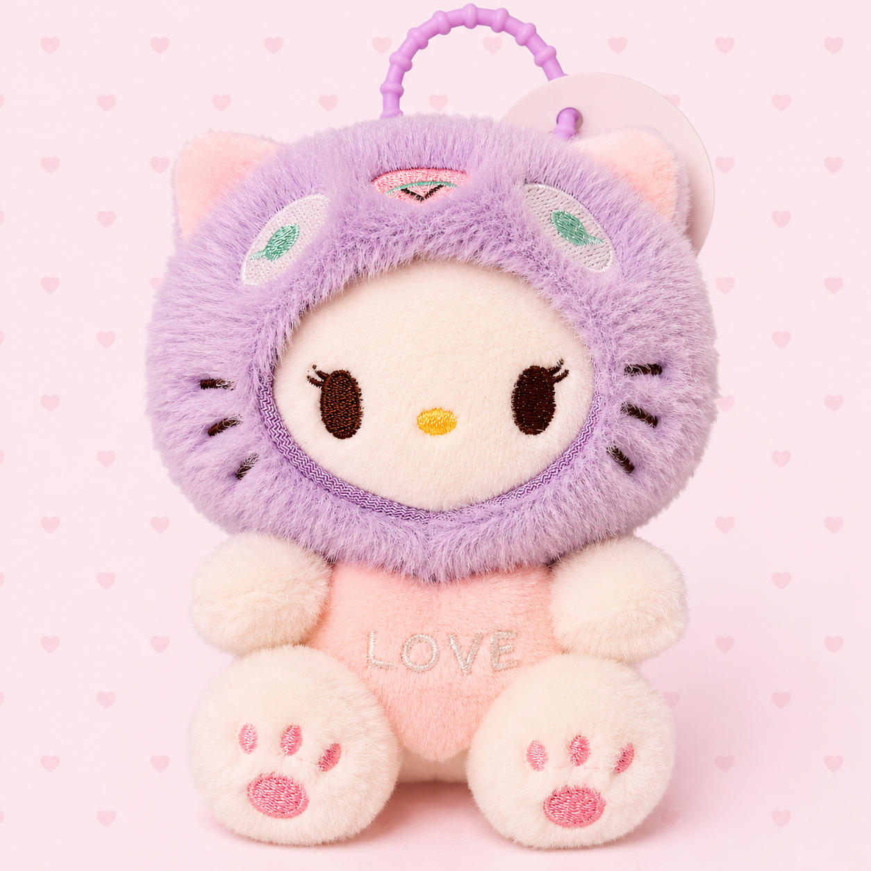 ♡ lavender kitty plush keychain