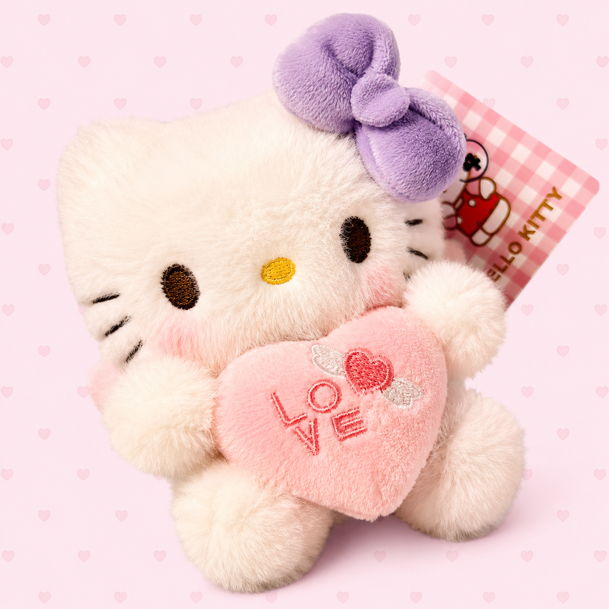 ♡ hello kitty love heart plush keychain