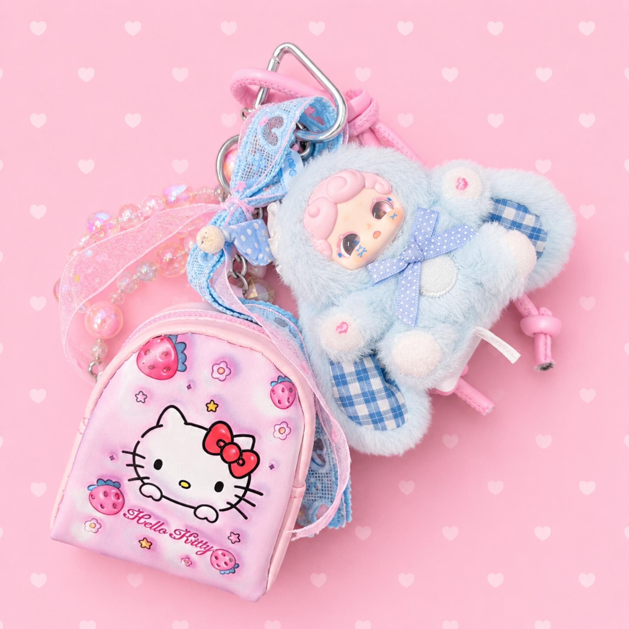 ♡ goodnight bunny hello kitty backpack bag charm